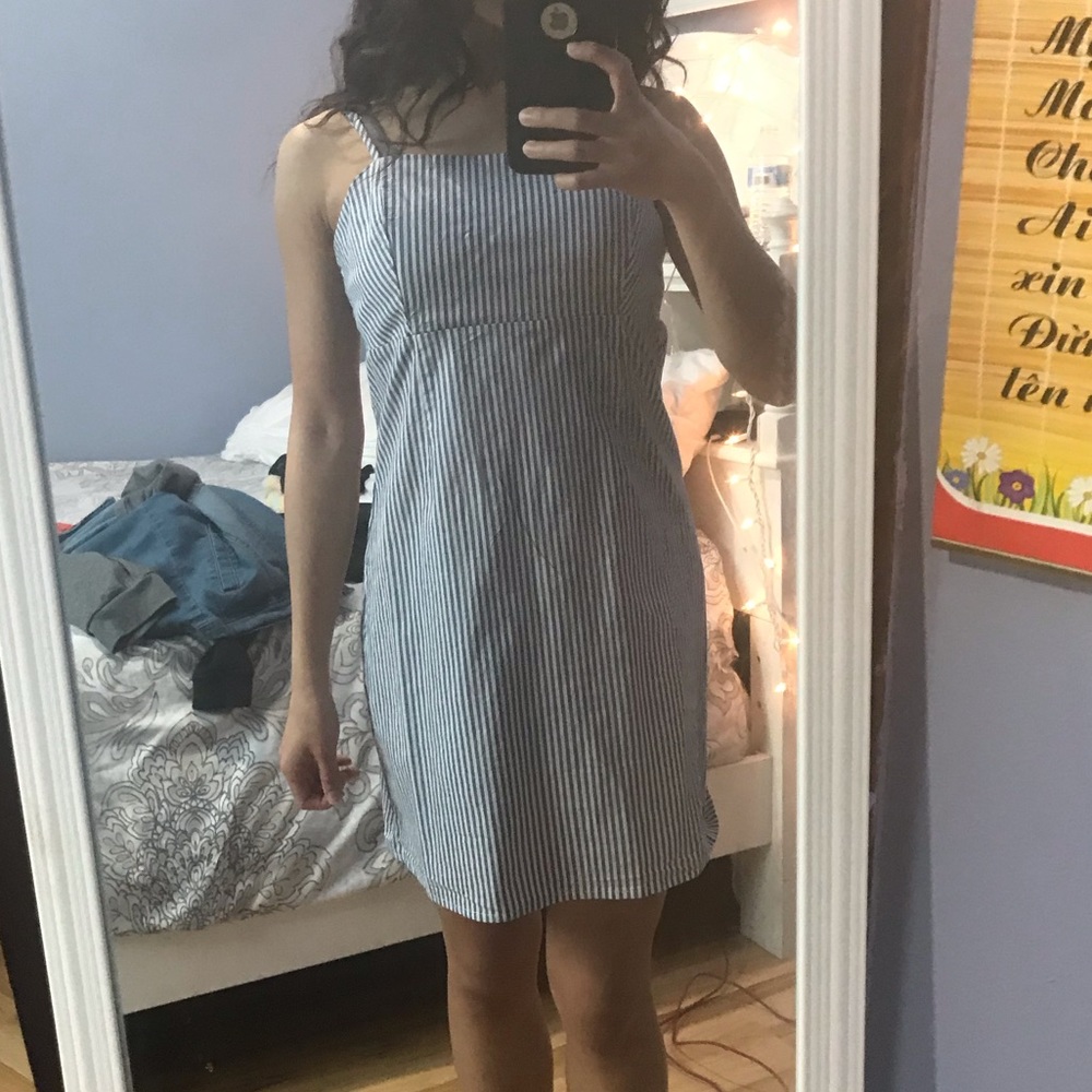 Striped, straight neck dress(Kendal&Kylie)